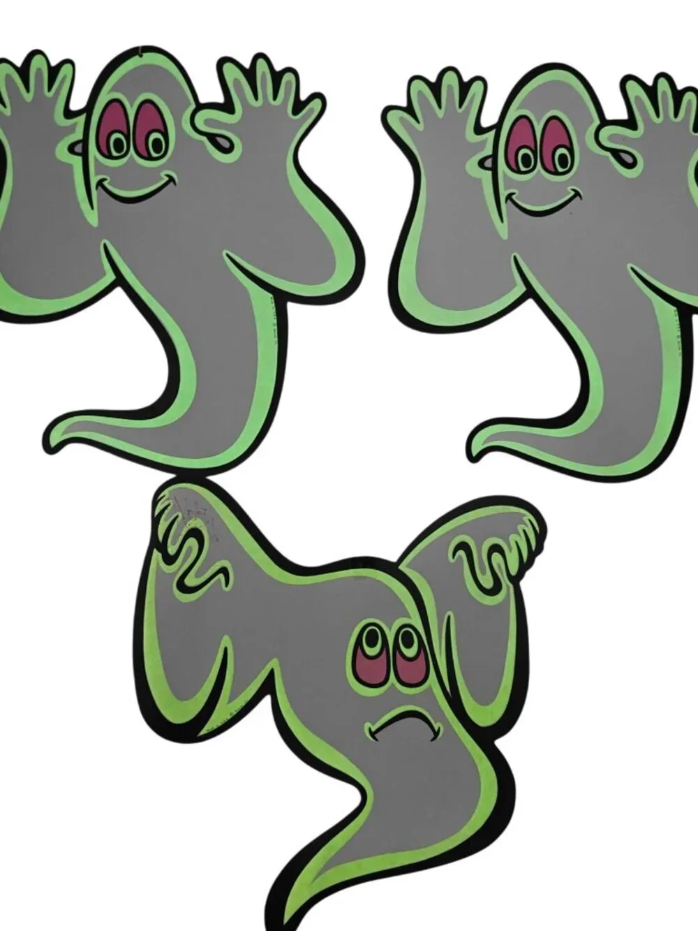 Vintage Beistle Co. Ghost Die-Cut Halloween Décor Lot Of 3 Double-Sided USA Made